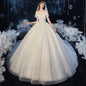 Modern Starry-Train Bridal Gown - White S - dress