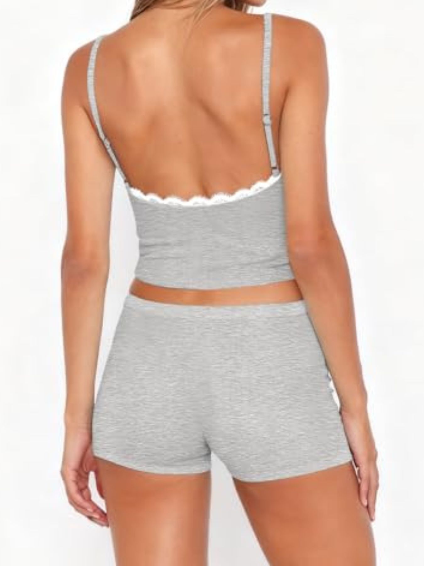 Contrast Trim Cami and Shorts Set- Shopimist- {{Product type}}