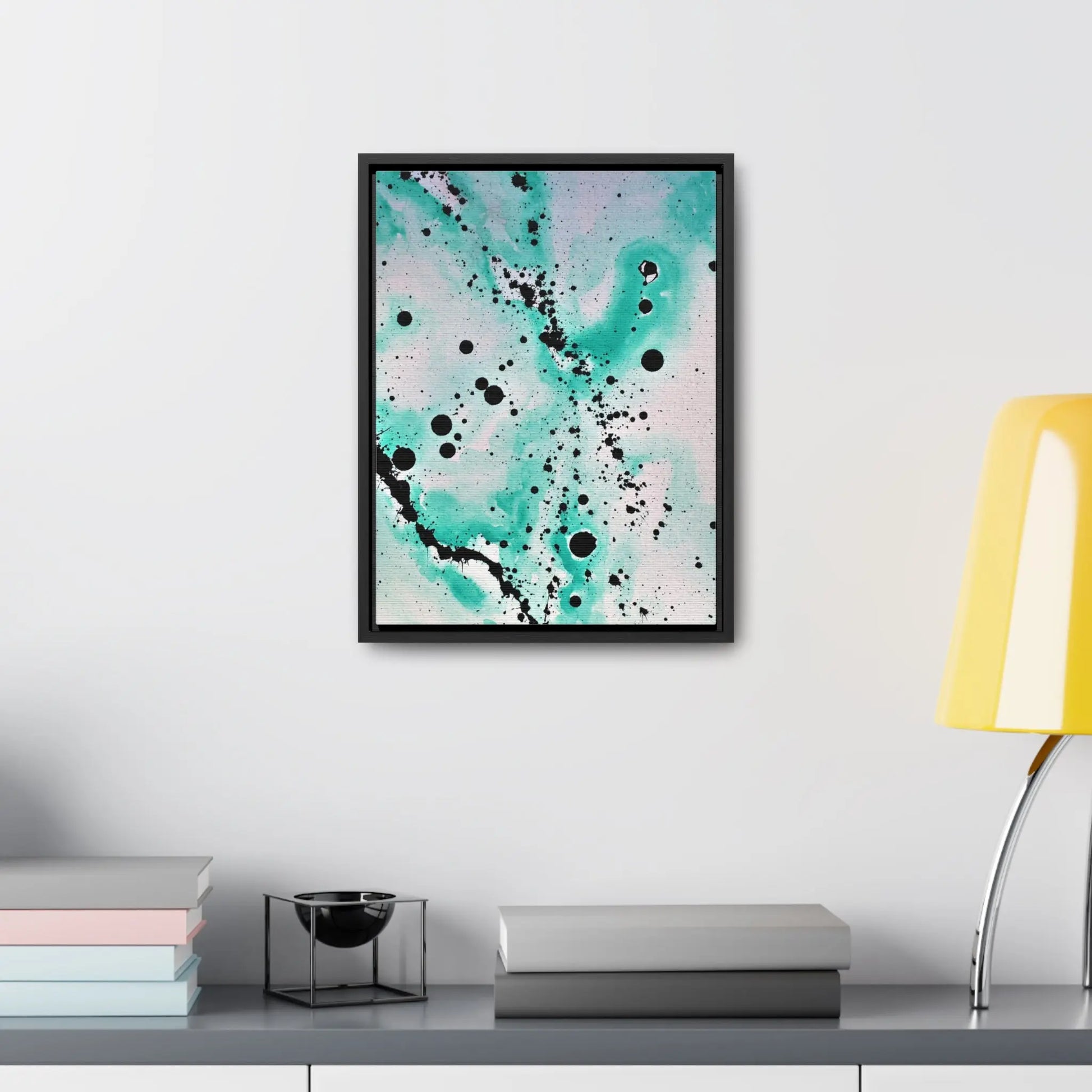 Teal Burst Gallery Canvas Wraps, Vertical Frame