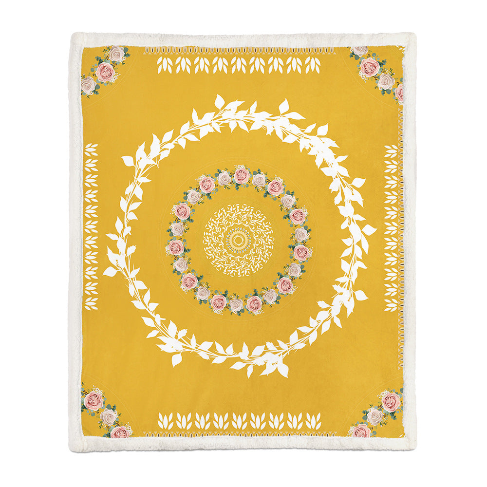 Chinese Floral Flannel Blanket – Soft Printed Throw in Multiple Sizes - 4 Style - Blankets