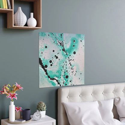 Teal Burst Silk Posters