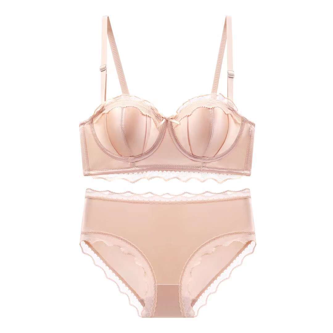 Lace Bustier Bra for Wedding Supports and Shapes - Charming shrimp red suit 34 75AB - bra