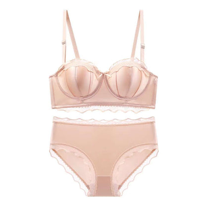 Lace Bustier Bra for Wedding Supports and Shapes - Charming shrimp red suit 36 80AB - bra