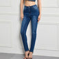 Women High Waist Soft Cotton Denim Jeans Blue