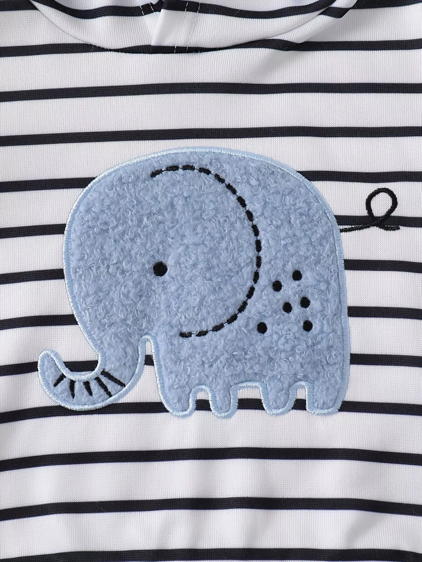 Children's Striped Elephant Hoodie & Pants Set - -