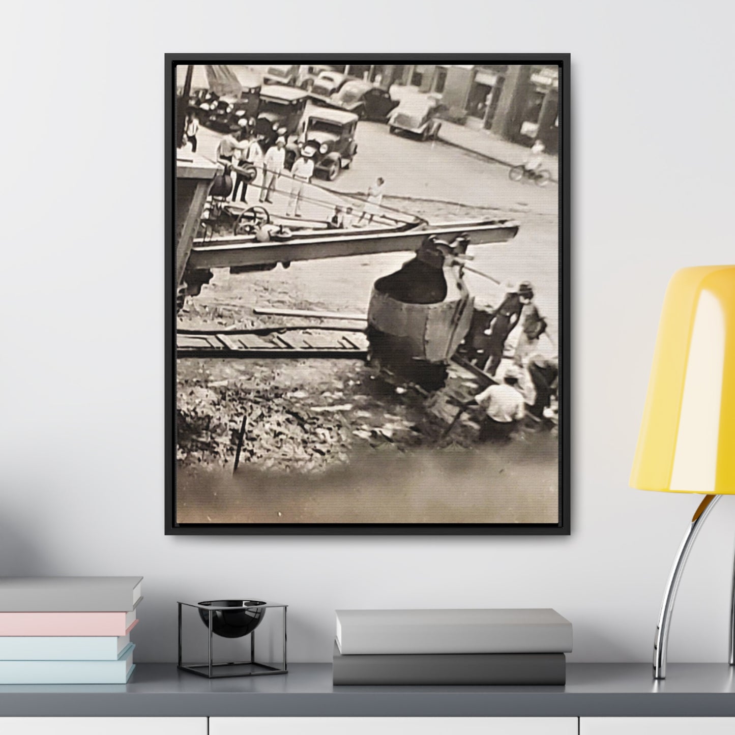 Concrete Worker Gallery Canvas Wraps, Vertical Frame