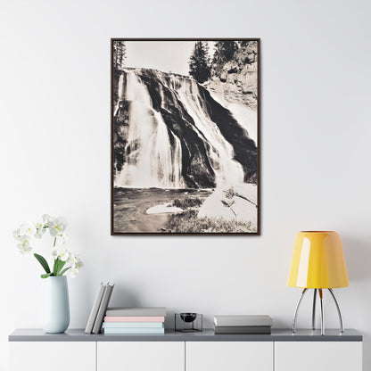 Gibbon Falls Yellowstone Gallery Canvas Wraps Vertical Frame 30″ x 40″ Premium Gallery Wraps (1.25″) Walnut