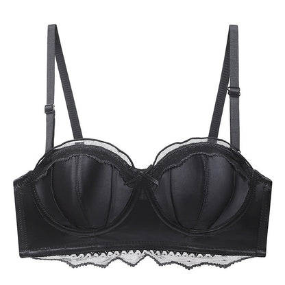 Lace Bustier Bra for Wedding Supports and Shapes - Sexy temptation black single piece 36 80AB - bra