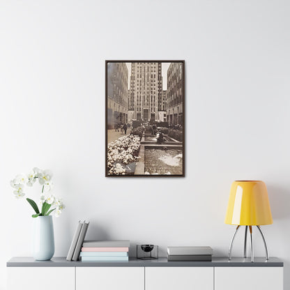 Rockefeller Plaza Gallery Canvas Wraps Vertical Frame 20″ x 30″ Premium Gallery Wraps (1.25″) Walnut