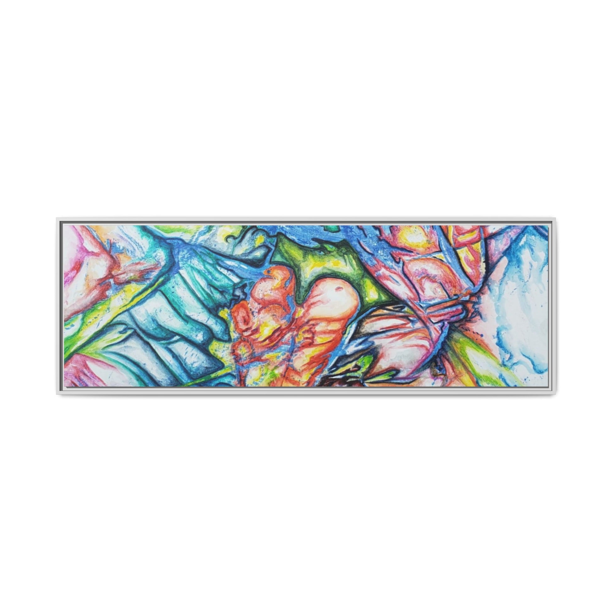 Multi-Color Abstract Framed Canvas Art Print - Kia Day Design