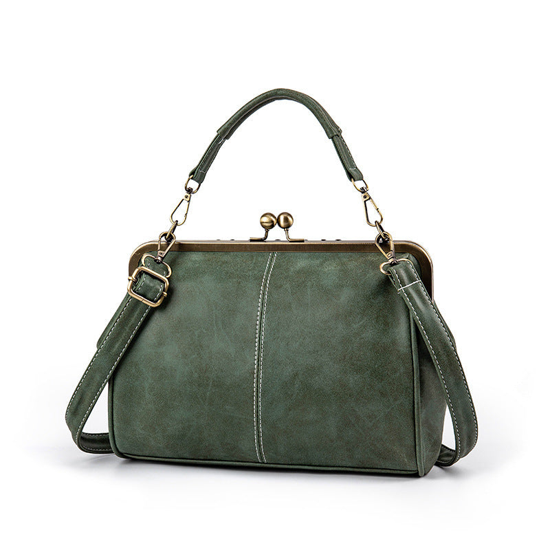 Matte Leather Womens Shoulder Bag - - shoulder bag
