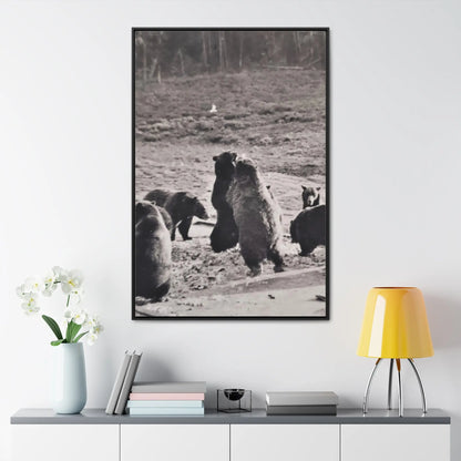 Yellowstone Grizzly Bears Gallery Canvas Wraps 32″ x 48″ Premium Gallery Wraps (1.25″) Black