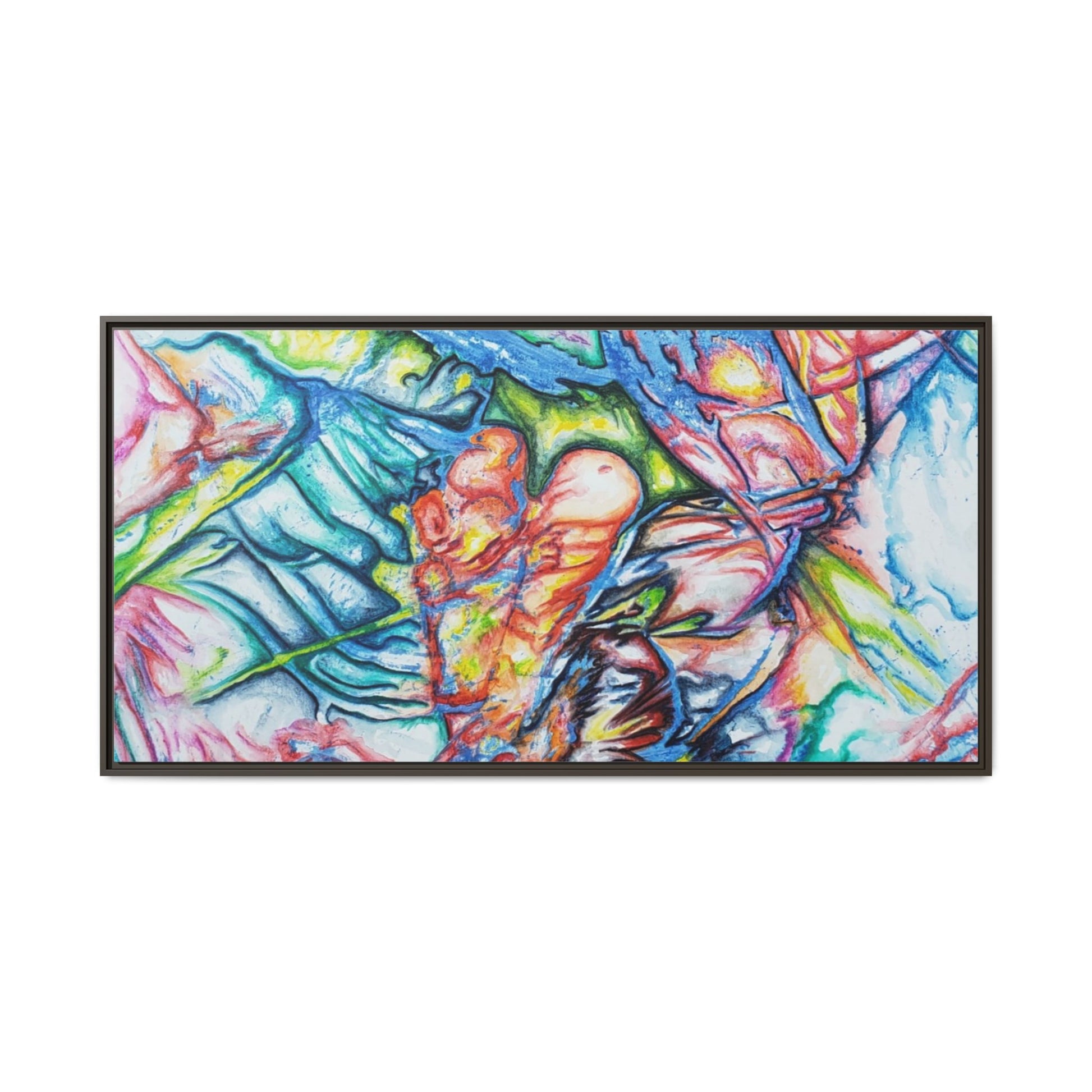 Multi-Color Abstract Framed Canvas Art Print - Kia Day Design