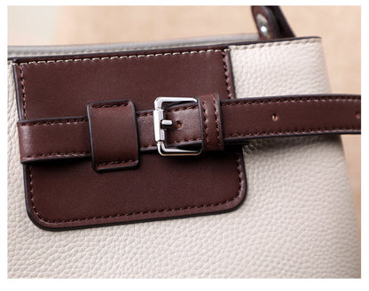 Genuine leather crossbody bucket bag all-match shoulder bag - -