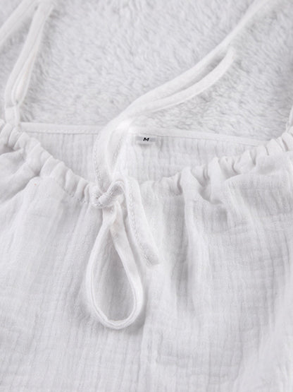 Tie Front Relaxed Fit Cami and Shorts Set- Shopimist- {{Product type}}