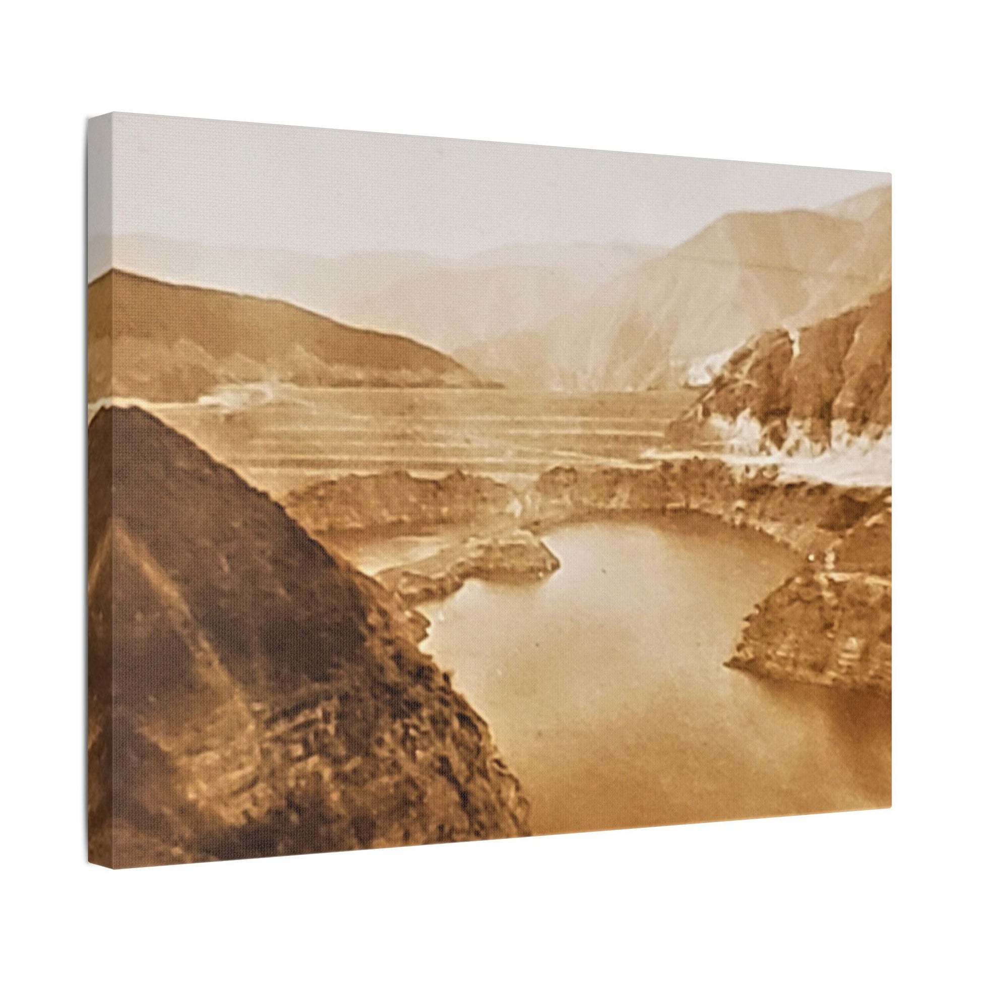 San Gabriel Dirt Fill Dam 1 Satin Canvas Stretched