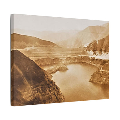 San Gabriel Dirt Fill Dam 1 Satin Canvas Stretched