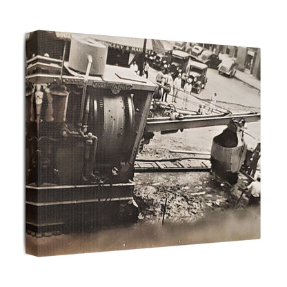 Concrete Worker Satin Canvas Stretched