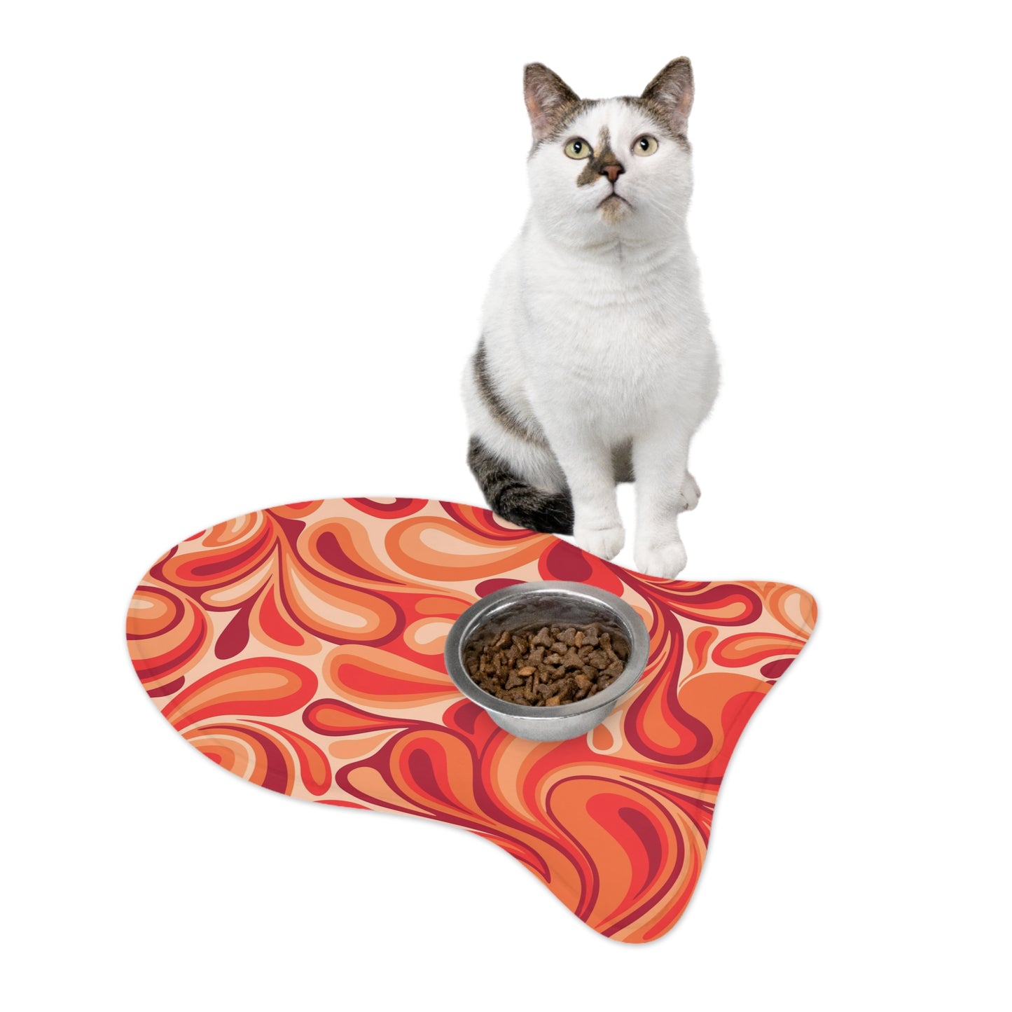 Red Orange Pet Feeding Mats