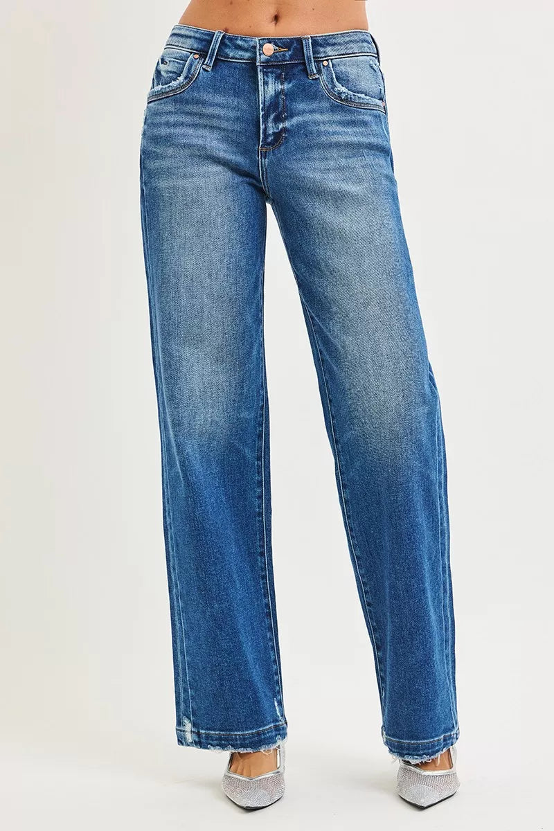 RISEN Pocket Side Seam Detail Slouchy Jeans - - jeans