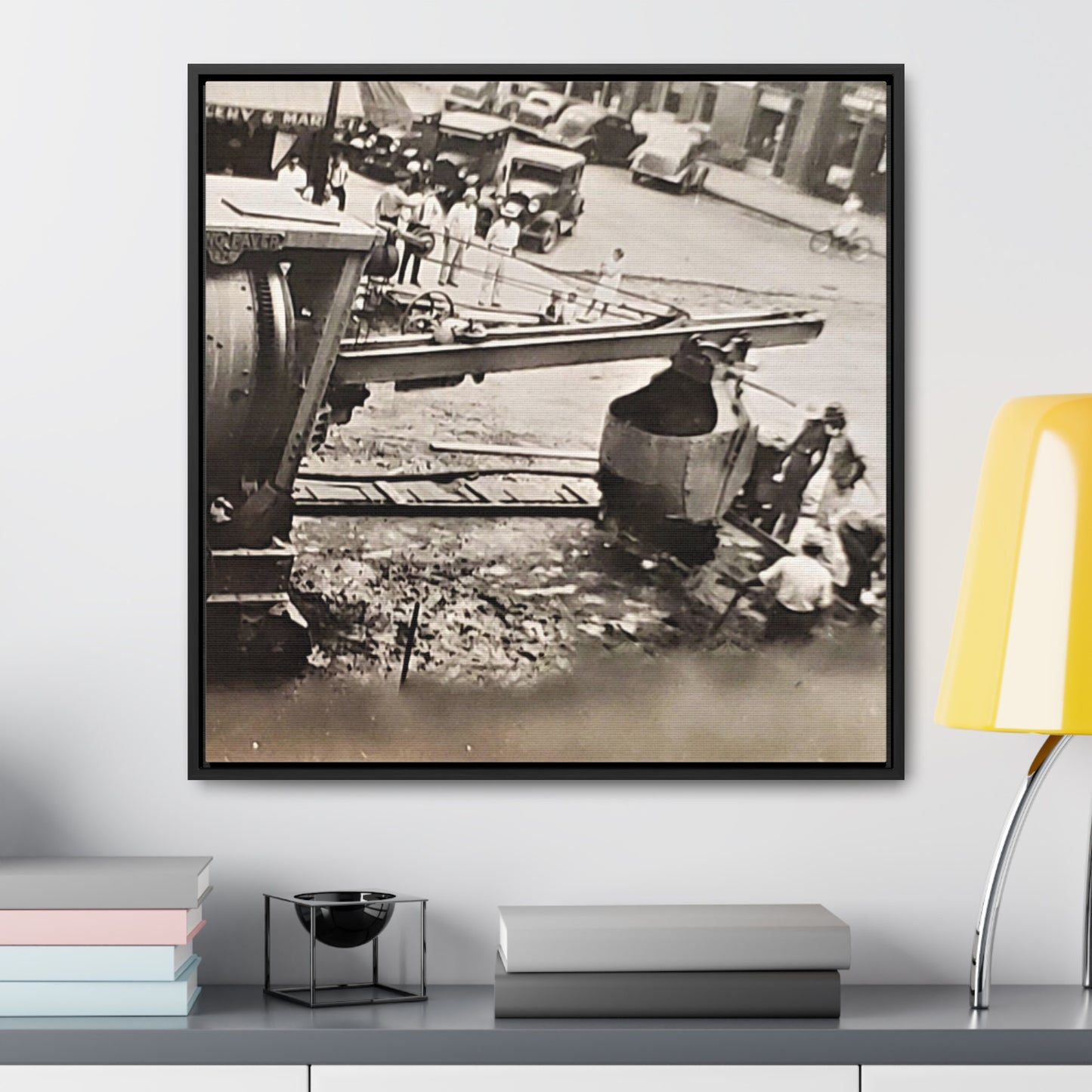 Concrete Worker Gallery Canvas Wraps, Square Frame