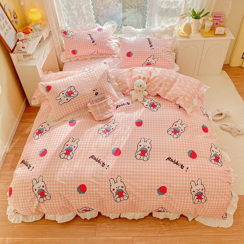 4 Pieces Fruits Cherry Pattern Kids Bedding Sets