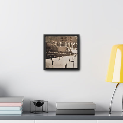Rockefeller Plaza Easter 1945 Gallery Canvas Wraps Square Frame 10″ x 10″ 1.25" Black