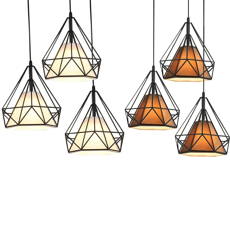 Iron Geometric Shaped Individual Industrial Pendant Light