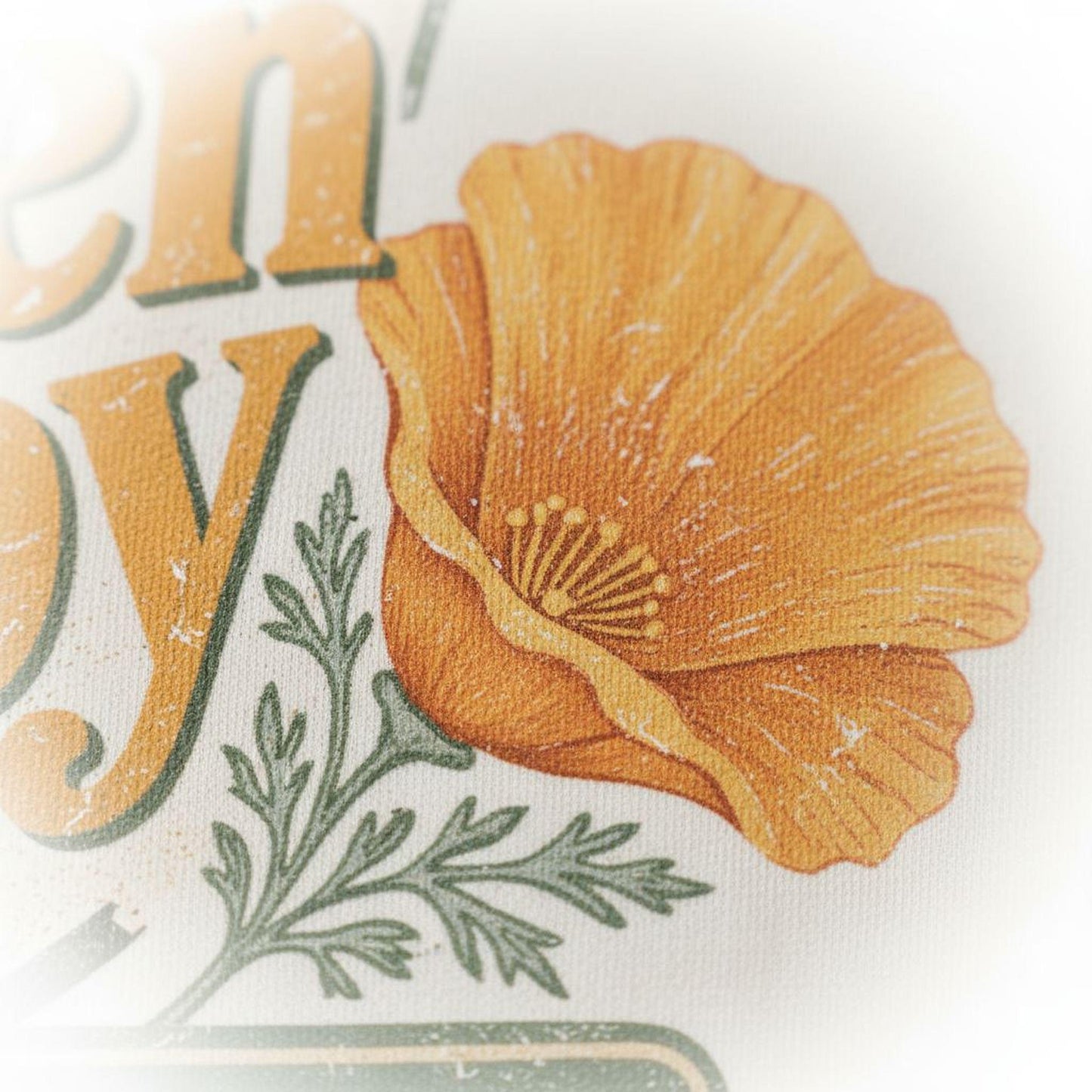 California Poppy Shirt - Retro Travel Tee | Soft Cotton Botanical Print - -
