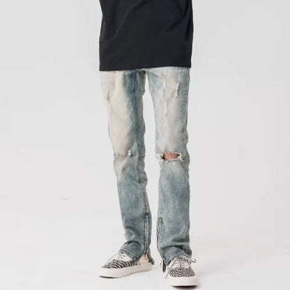Hand-Splashed Ink Slim-Fit Jeans