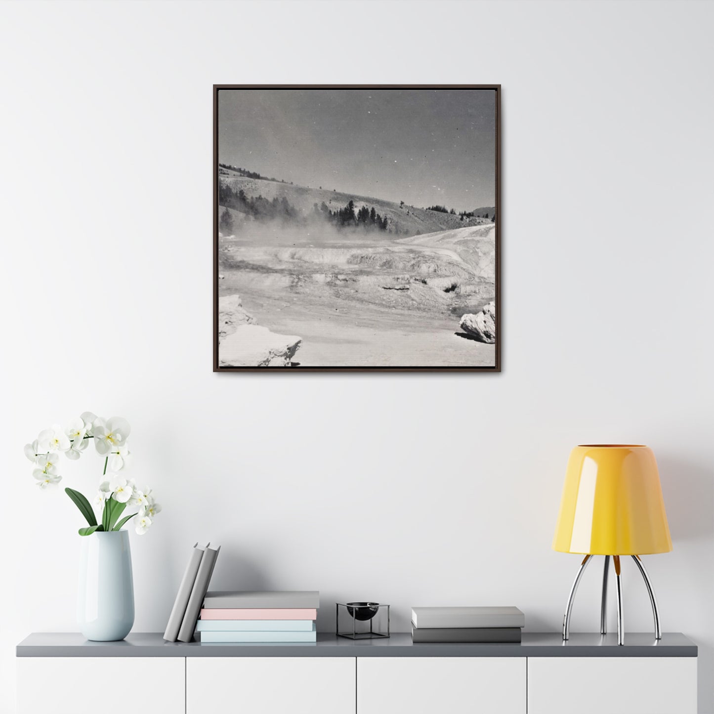 Mammoth Hot Springs Gallery Canvas Wraps, Square Frame