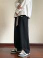 Men's Full Size Wide Leg Pants Plus Size - Black -