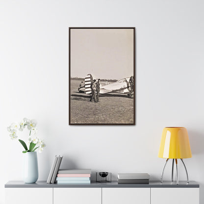 Army Pursuit Plane Ames Airport 1939 Gallery Canvas Wraps Vertical Frame 24″ x 36″ Premium Gallery Wraps (1.25″) Walnut