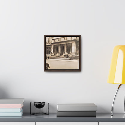 New York Public Library Gallery Canvas Wraps Square Frame 10″ x 10″ 1.25" Walnut