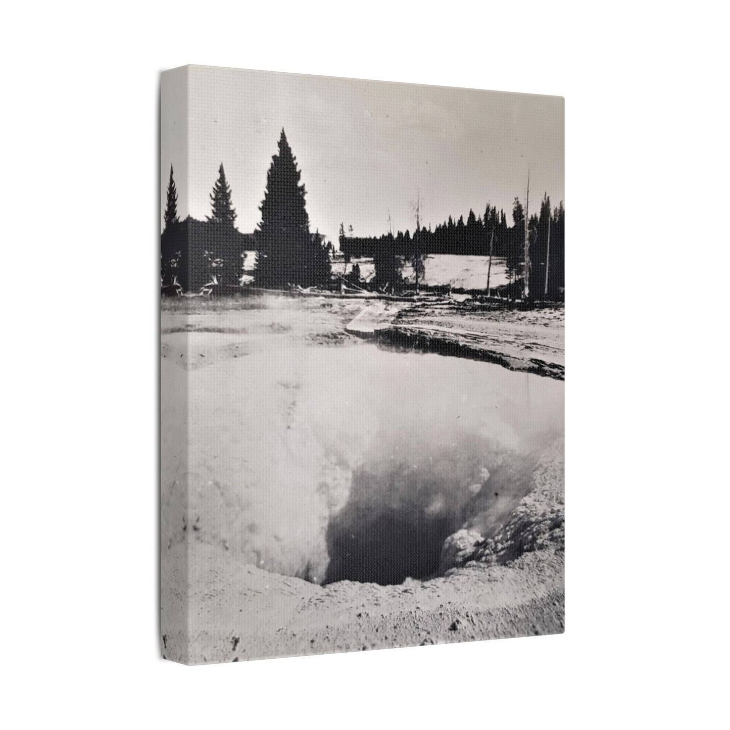 Morning Glory Pool Yellowstone Satin Canvas, Stretched