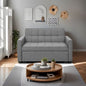 Pull-Out Sofa Bed With Woven Polyester Fabric & Solid Wood Frame - Gray - sofa bed