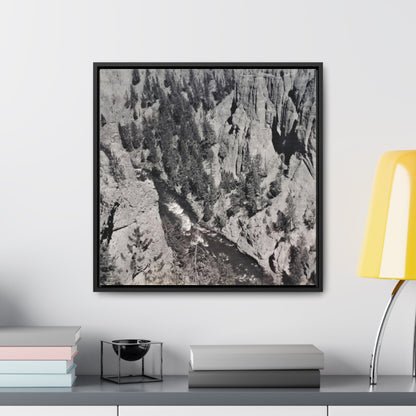 Cleopatras Needle Yellowstone Gallery Canvas Wraps Square Frame 20″ x 20″ 1.25" Black