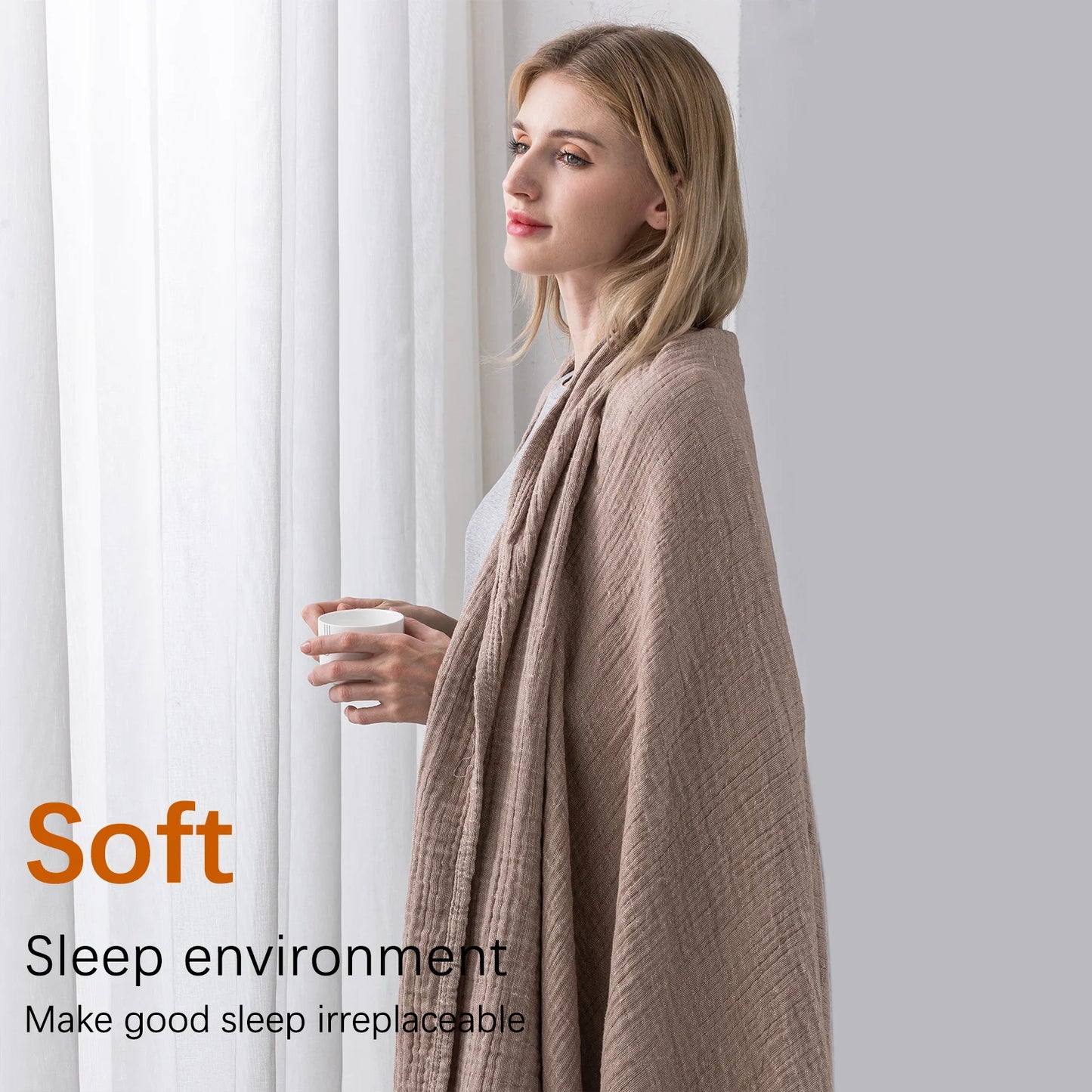 Spot Color 250GSM 150*200CM 100% Cotton Comfortable Home Soft Blanket