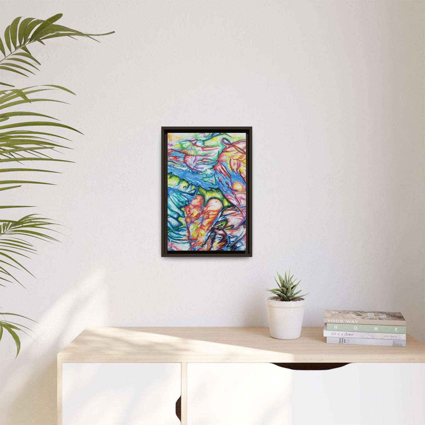 Multi-Color Abstract Framed Canvas Art Print - Kia Day Design