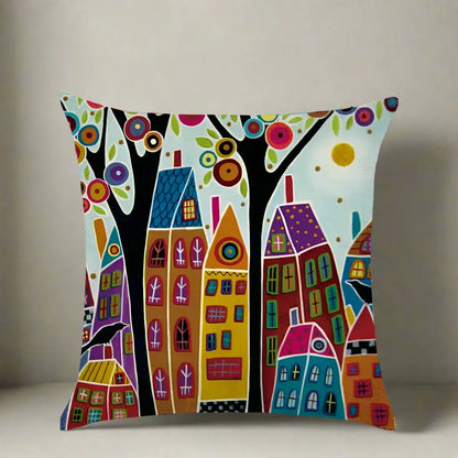 Fashion Pillow Cases Fabric Linen Home Pillow Case Cover Cushion black yellow