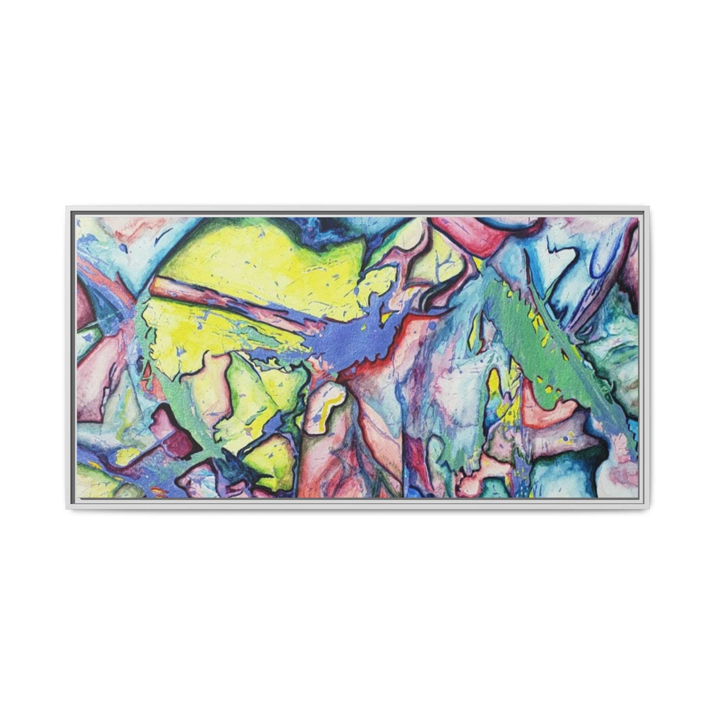 Alien Abstract Colorful Framed Canvas Art - Kia Day Design