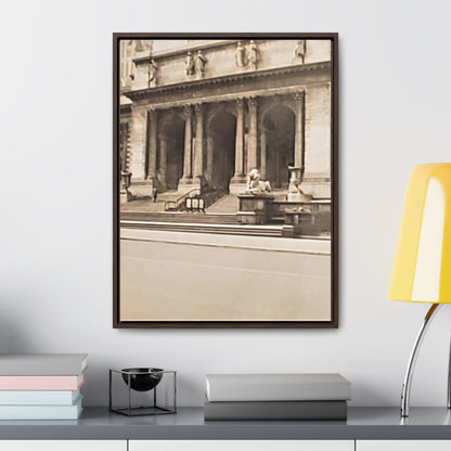 New York Public Library Gallery Canvas Wraps Vertical Frame 18″ x 24″ 1.25" Walnut