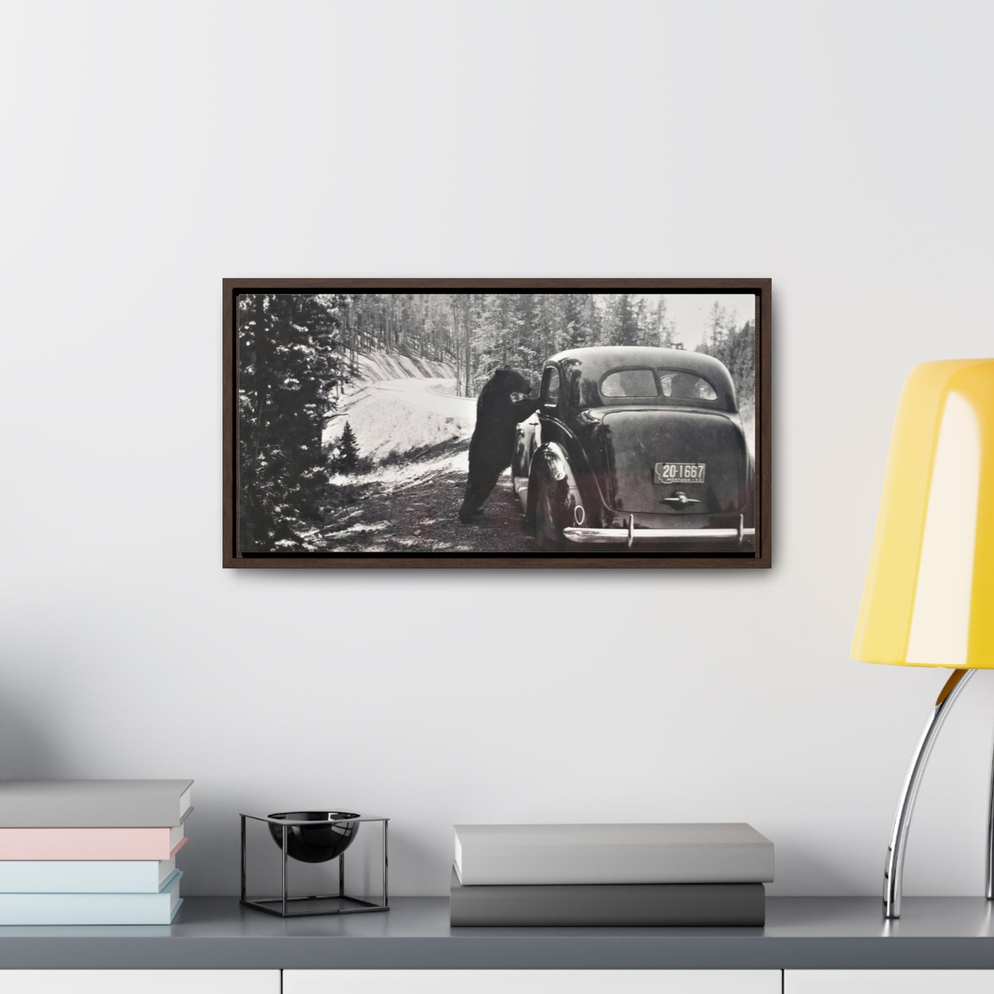 Yellowstone Bear Car Gallery Canvas Wraps, Horizontal Frame