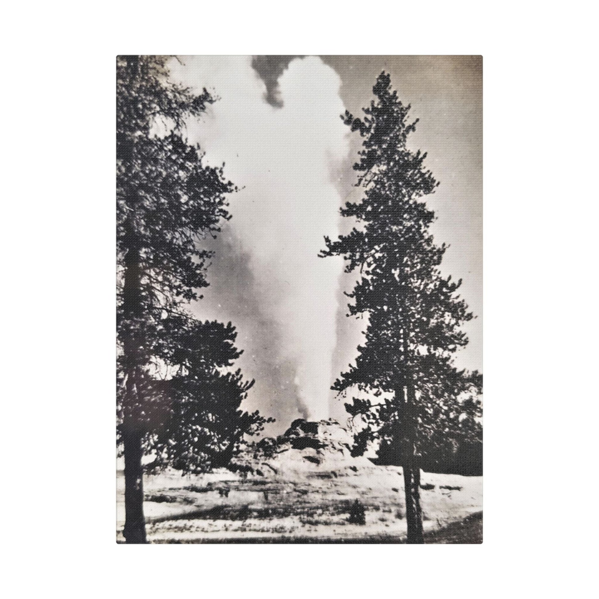 Castle Geyser Yellowstone Satin Canvas Stretched