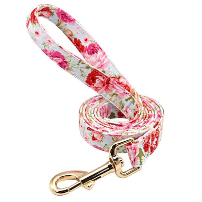 Printed Dog Collar and Leash Set Pink Leash Medium