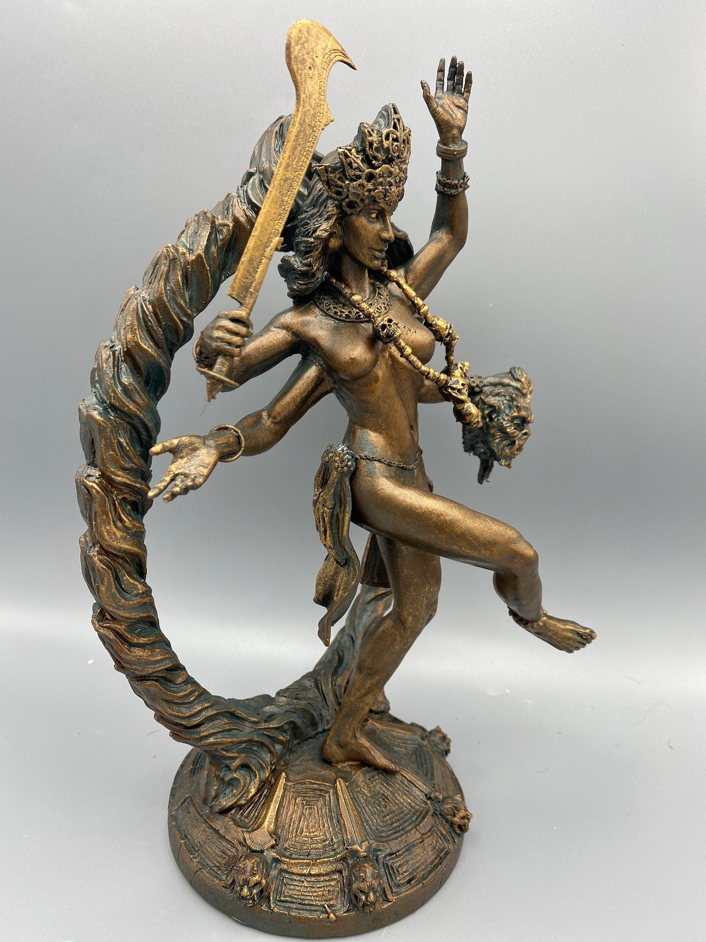 Kali Goddess Statue, Hand Painted Resin Sculpture |Mythological Figurine |Myths and Legends Hindu Statue |Mythic Altar Statue for Home Decor - -