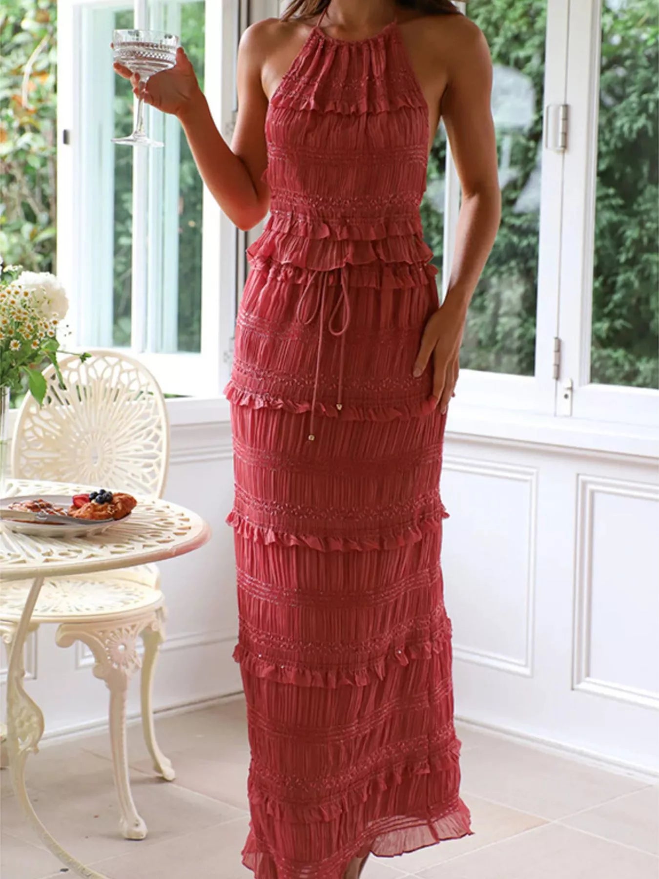 Sleeveless Top and Maxi Skirt Set- Shopimist- {{Product type}}