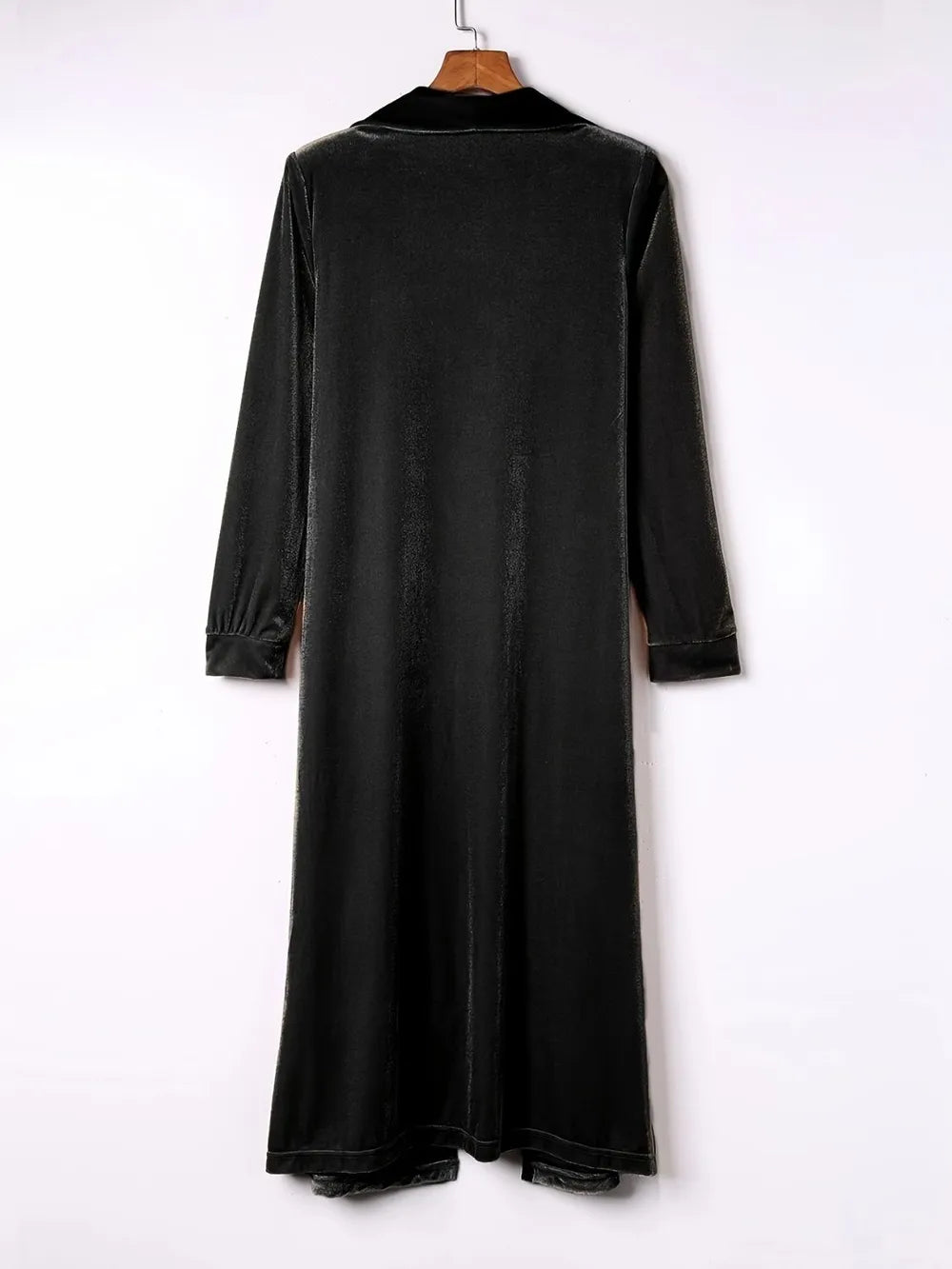Open Front Long Sleeve Coat - -