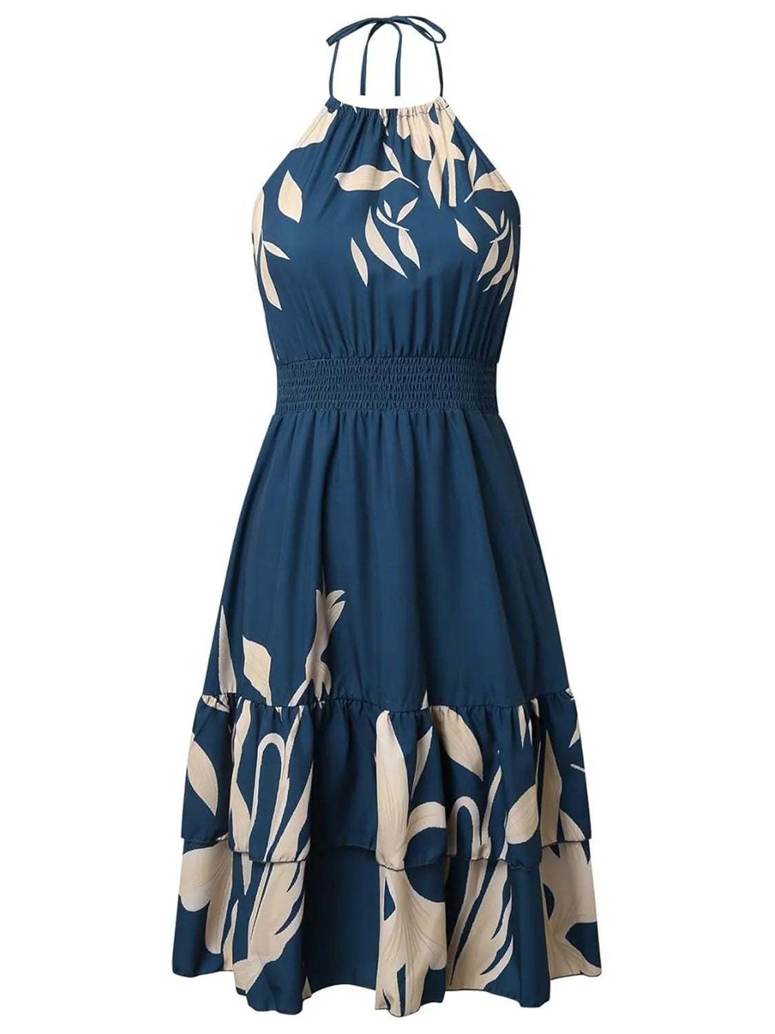 Paisley Print Halter Neck Mini Dress - -