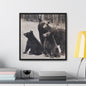 Yellowstone Black Bears Gallery Canvas Wraps Square Frame 20″ x 20″ Premium Gallery Wraps (1.25″) Black